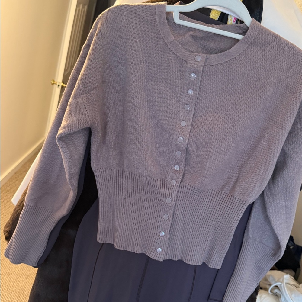 Brown khaki color Button-Up Sweater